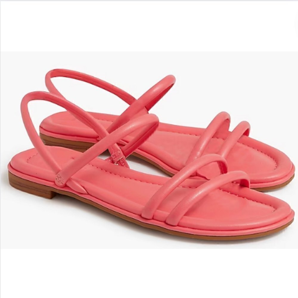 NEW J. Crew Tubular-strap sandals, Coral Pink, Size 6
